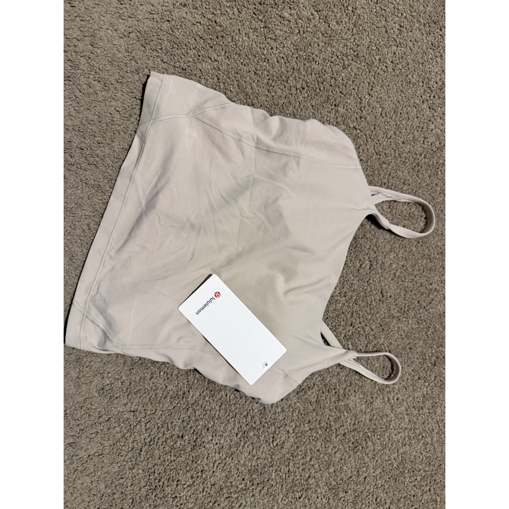 Lululemon Align Strappy Ribbed Tank Top Light Beige Tan Size 10 NWT